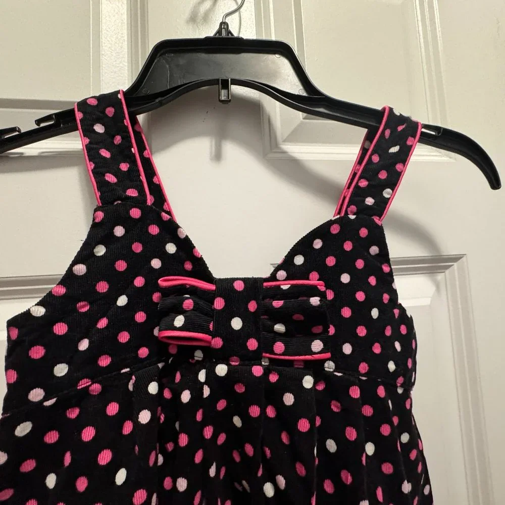 Bonnie Jean size 6X  polka dot jumper  light corduroy dress with dainty bow